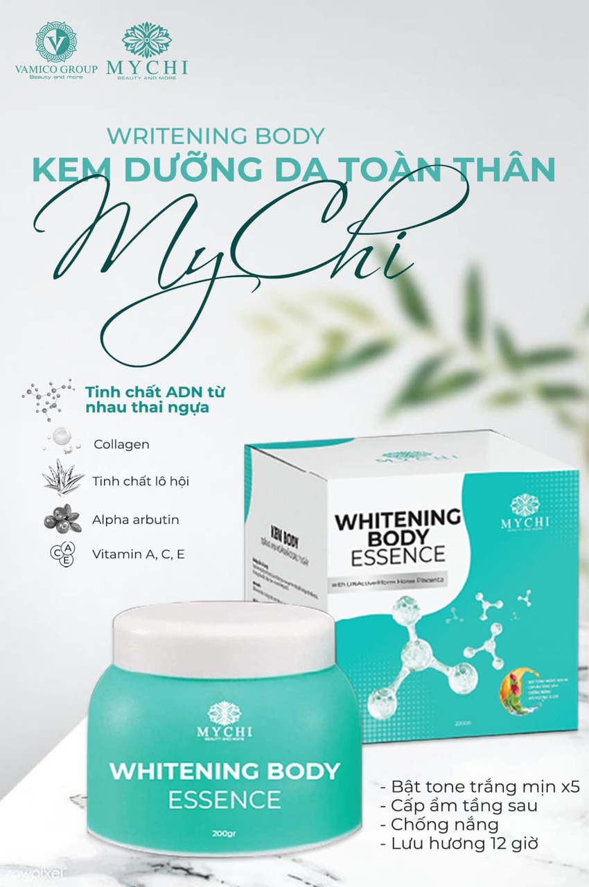 Kem body khóa trắng Mychi whitening Body Essence