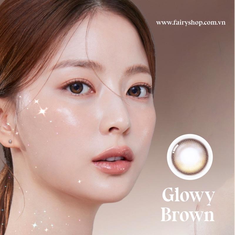 Kính Áp Tròng Glowy Brown - lens phủ bóng FAIRY SHOP CONTACT LENS silicone hydrogel độ cận 0 - 6