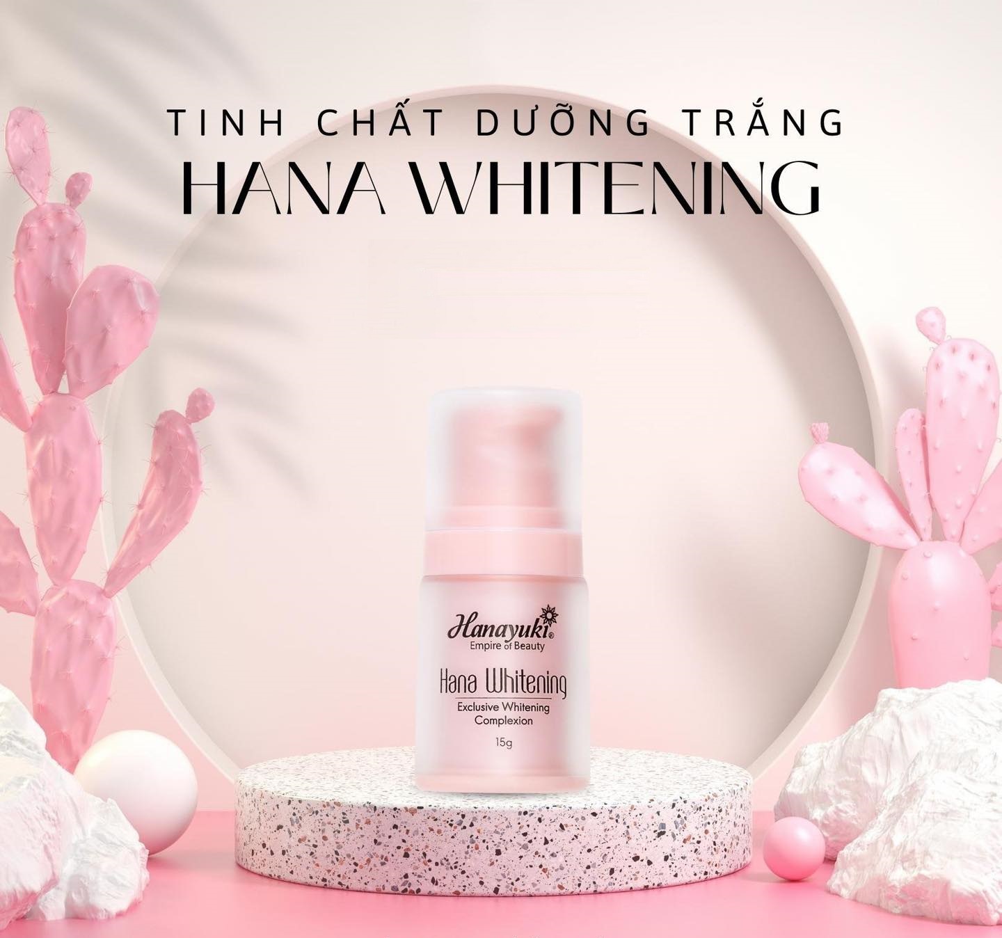 Serum Dưỡng Trắng Da - Giữ Ẩm & Mờ Thâm Hanayuki Whitening 15g Hanayuki Chính Hãng