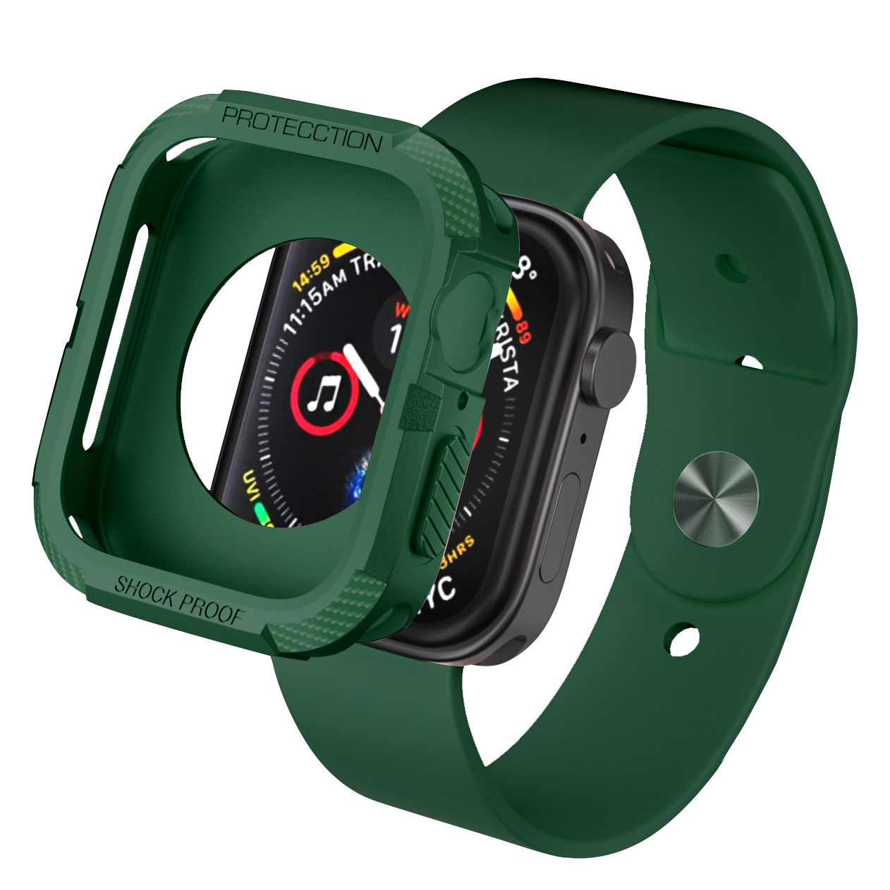 Ốp Case Chống Shock Chống Va Đập Carbon cho Apple Watch Series 4/5/6/SE/7/8 Size 40/41/44/45mm