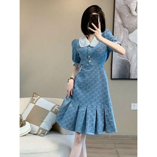 ĐẦM JEAN CỔ REN CAO CẤP