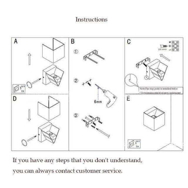 Đèn led gắn tường Đèn tường led hình vuông để ngoài trời, điều chỉnh được góc chiếu, chống nước B9013