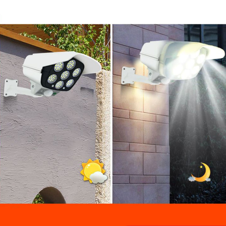 Đèn LED cảm ứng năng lượng mặt trời (mô hình camera chống trộm)- Hàng Nhập Khẩu