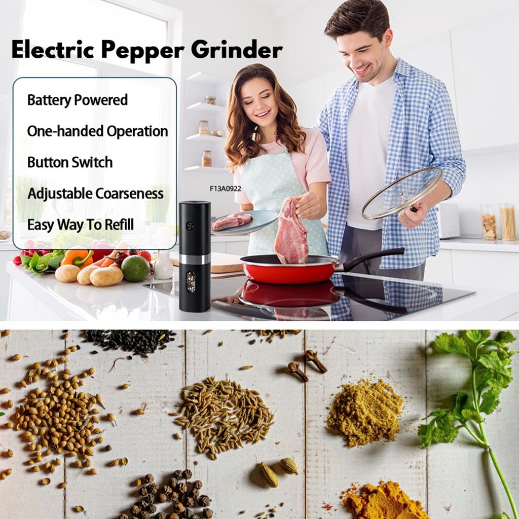 Máy Xay Tiêu Điện Tử Tự Động Một Tay Cầm Có Đèn LED Điều Chỉnh Được Hàng nhập khẩu
