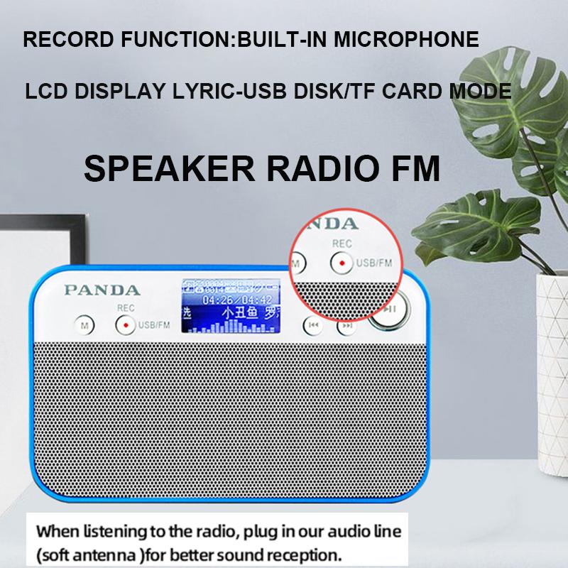 Diễn viên âm thanh âm thanh kỹ thuật số FM Digital WALKMAN VỚI CALLY SD Card MP3 Music Player-LCD HIỂN THỊ, HIFI SOUNCE Color: Grass Green Set Type: Speaker