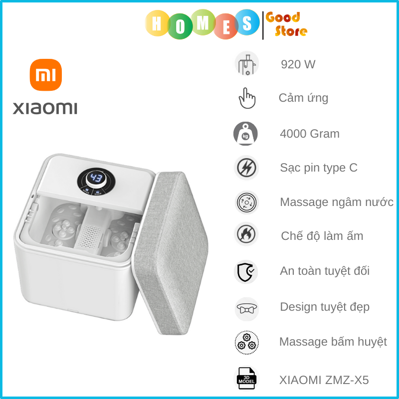 Máy Massage Chân Bấm Huyệt XIAOMI XGEEK F3/ OVICX F3/ ZMZ-X5, Xoa Bóp 360 Độ Chế Độ Làm Ấm Chân Lưu Thông Mạch Máu - Hàng Chính Hãng