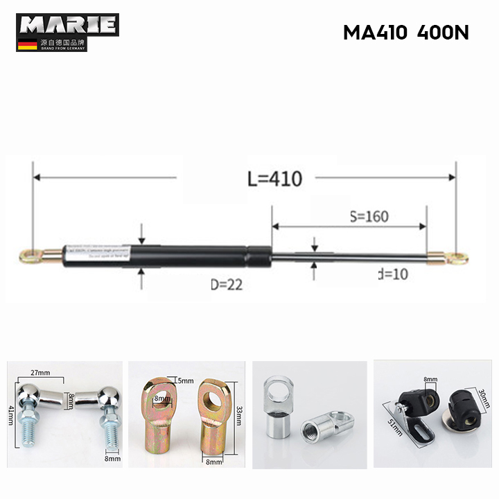 Tay thủy lực piston nâng đỡ Marie MA410 200N chịu tải 20kg