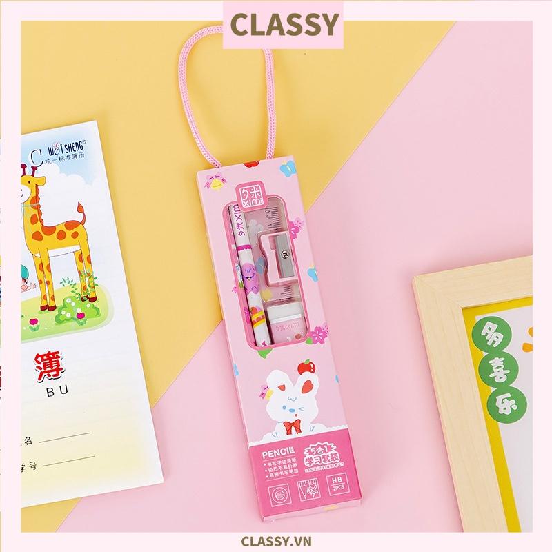 Bộ 5 dụng cụ học tập tiện lợi Classy, quà tặng học sinh dễ thương nhiều màu lựa chọn PK1317