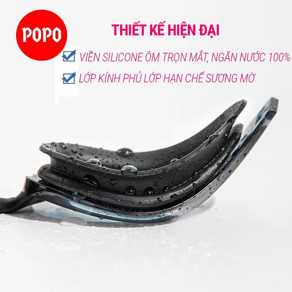 Kính bơi người lớn tráng gương POPO 720 hãng cản tia UV, chống sương mờ kiếng bơi thi đấu cho nam nữ