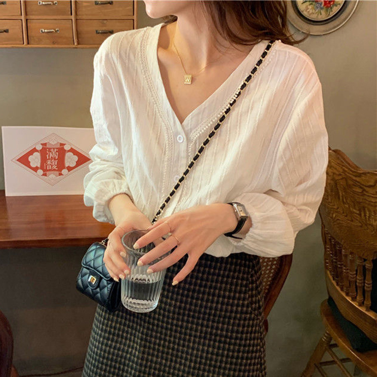 Áo sơ mi nữ tay lỡ xinh xắn, thời trang trẻ, phong cách Hàn