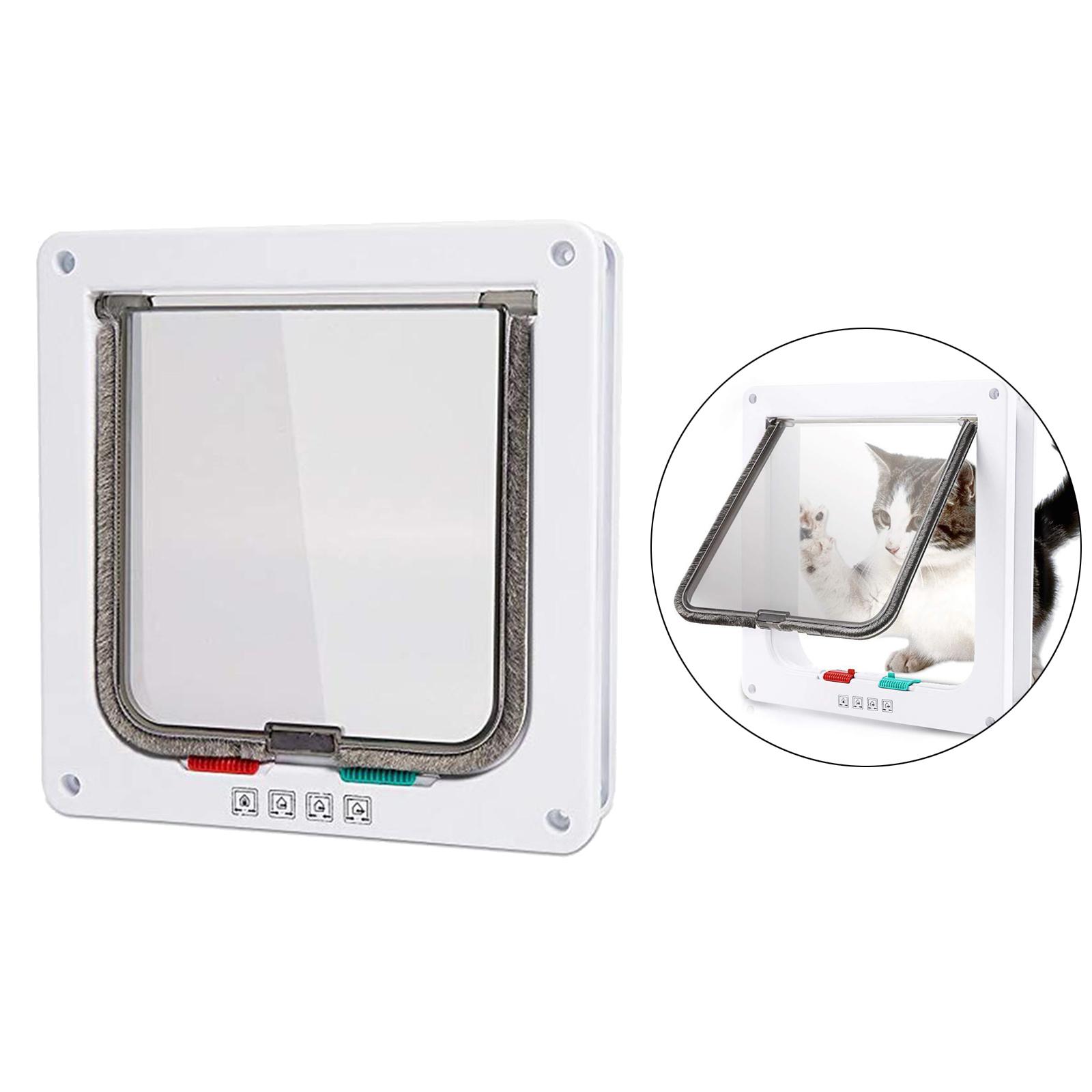 4-Way Locking Pet Door Frame Lockable Dog and Gate Cat Flap Door