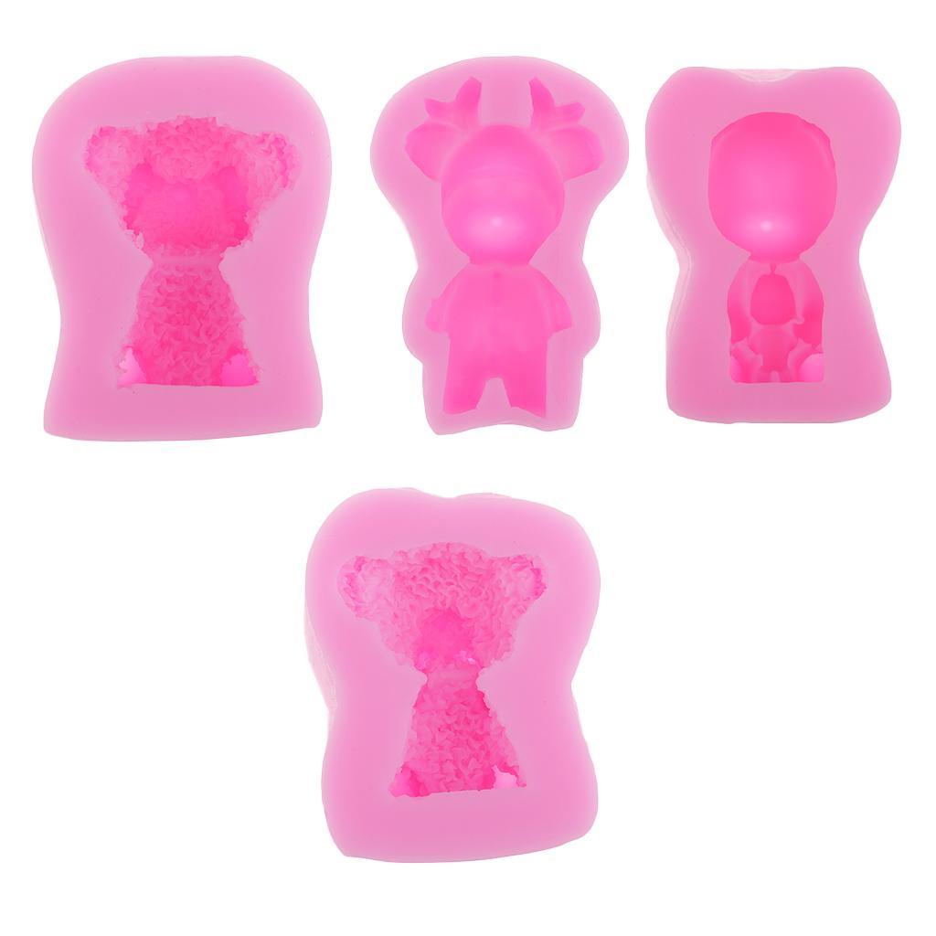 DIY Deer Bear Silicone Molds Fondant Cake Chocolate Baking Tools