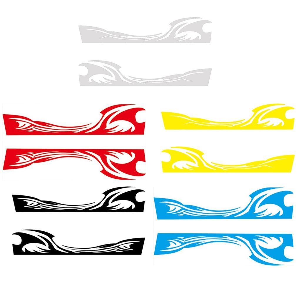 Set of 2 Black Car Side Body Vinyl Decal Sticker Front Rear Bumpers Decor