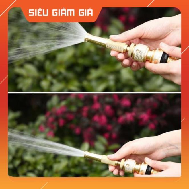 Bộ dây vòi xịt nước rửa xe, tưới cây . tăng áp 3 lần, loại 20m 206587 cút sập,nối vàng + tặng mở chai