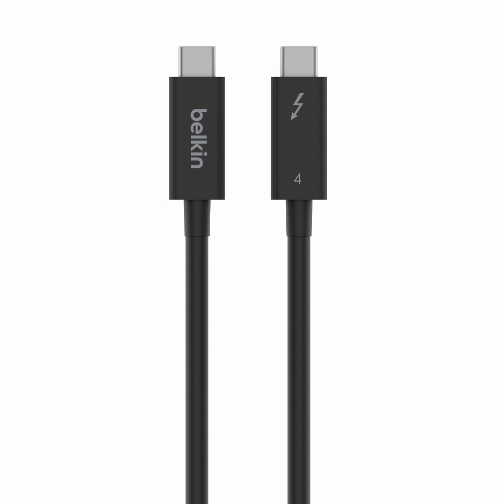 Cáp Thunderbolt 4, 40Gbp/s, hỗ trợ sạc nhanh USB-C 100W/5A, 8K, màu đen Belkin - Hàng chính hãng - Bảo hành 2 năm