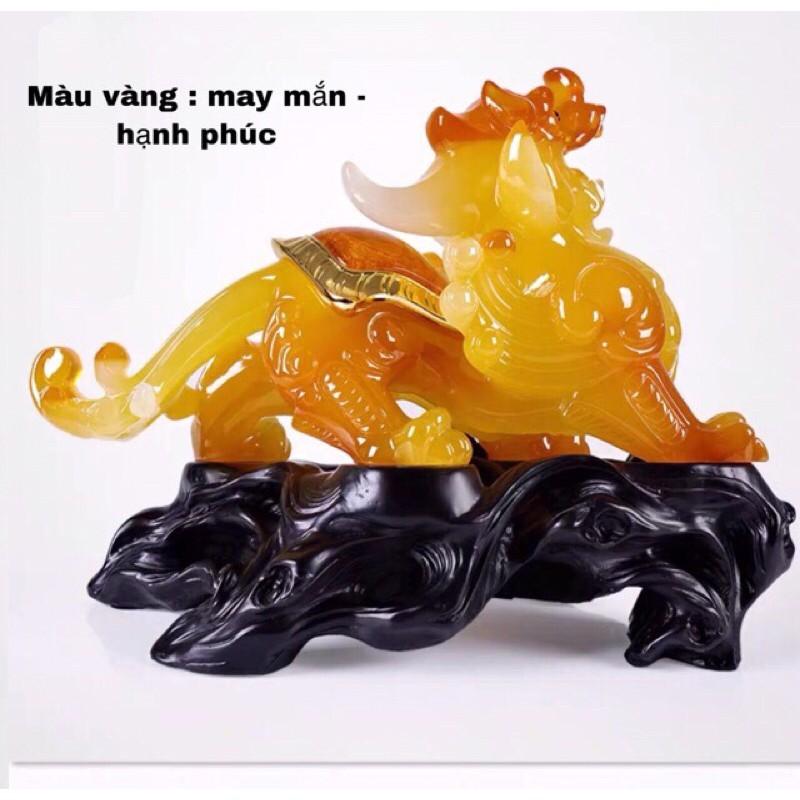 Tượng tỳ hưu phong thuỷ trang trí nội thất khai trương chiêu tài , màu vàng,-dài 46 x rộng 23 x cao 36cm