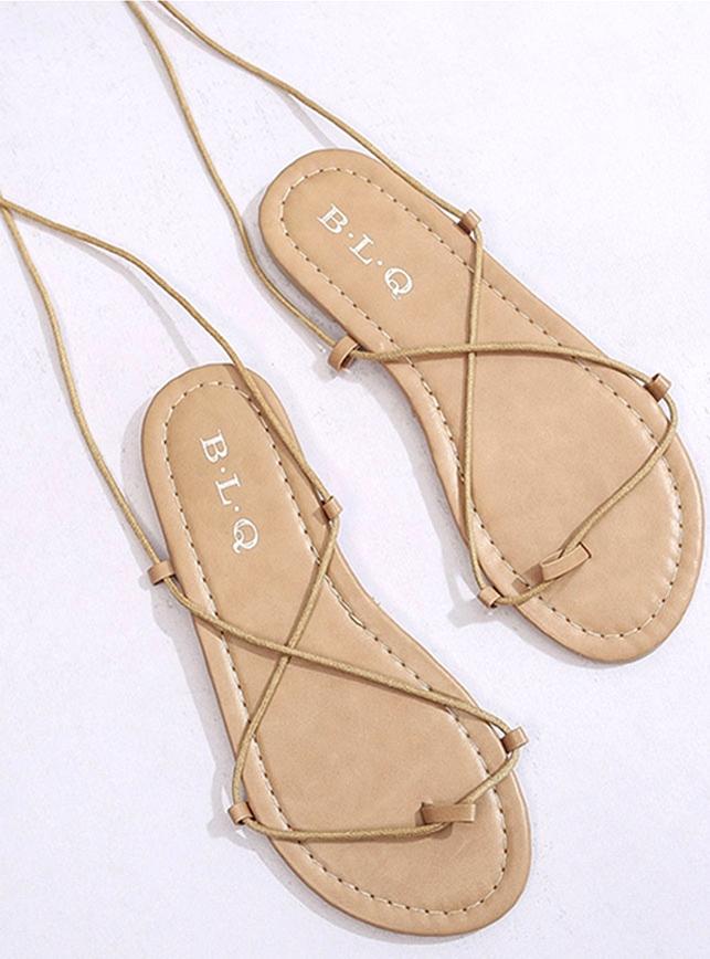 Giày sandals buộc dây kiểu chiến binh C62 nâu