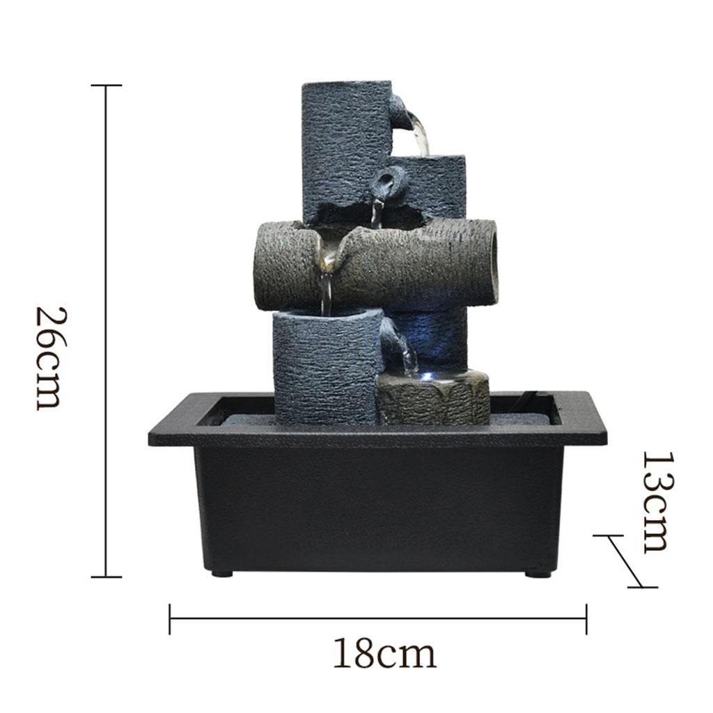 Tabletop Water Fountain Feng Shui Waterfall Landscape Home Table Ornaments