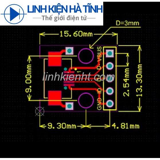 MẠCH HÀN CHÂN MICRO USB MẠCH MICRO USB TO DIP