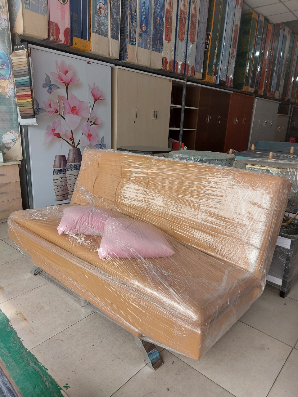 Sofa giường Juno Sofa màu da bò 1m8 x 95 cm x Cao 85 cm