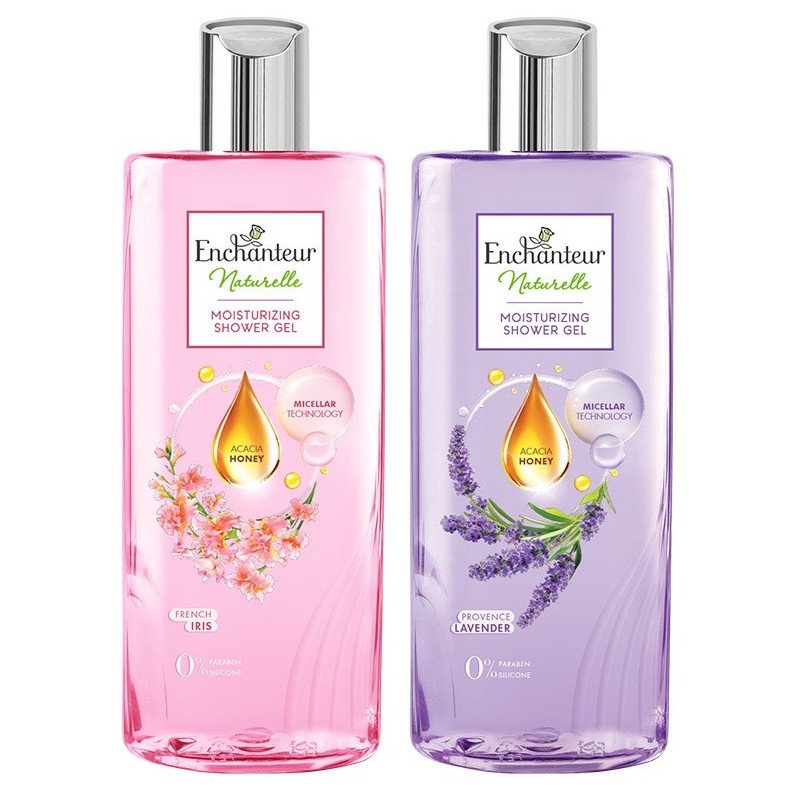 Combo Sữa tắm dưỡng da Enchanteur Naturelle hương hoa Lavender và Iris 260gr/Chai