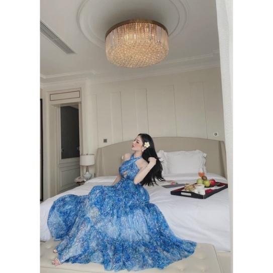 Đầm maxi hoa đi biển hở lưng gợi cảm ivy fashion - Free size dưới 55kg đi biển dự tiệc dạo phố bigsize gợi cảm sexy