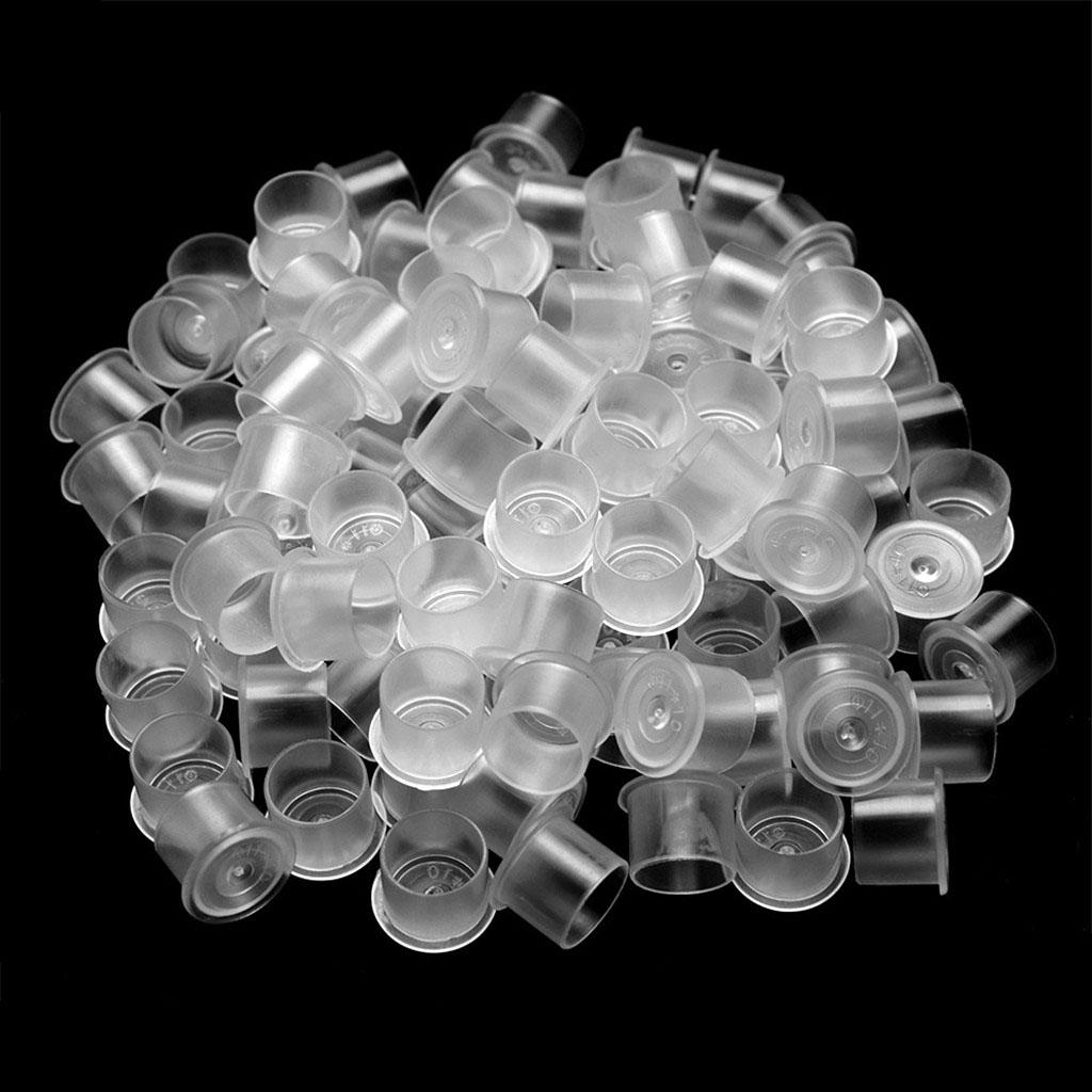 Disposable Lot Tattoo Ink Caps Cups Pigment Holder Caps with Cup Base 500x