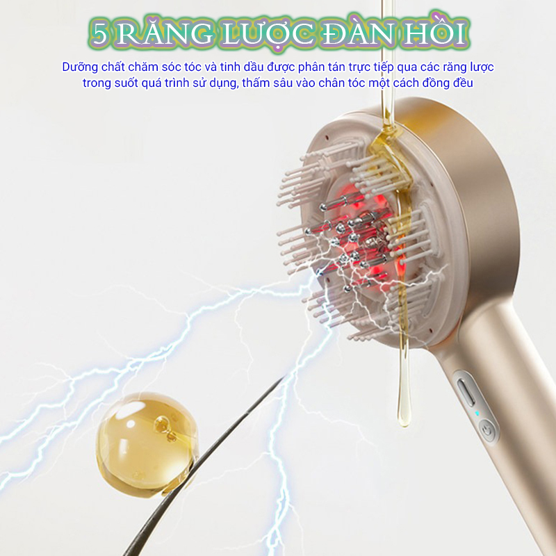 Lược massage đầu thư giãn Nikio NK-112 - Công nghệ EMS kết hợp hồng ngoại, chống nước