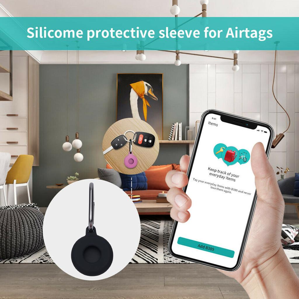 Silicone Case for AirTag Finder, Anti-Scratch Protective Skin Cover with Keychain Compatible with AirTags