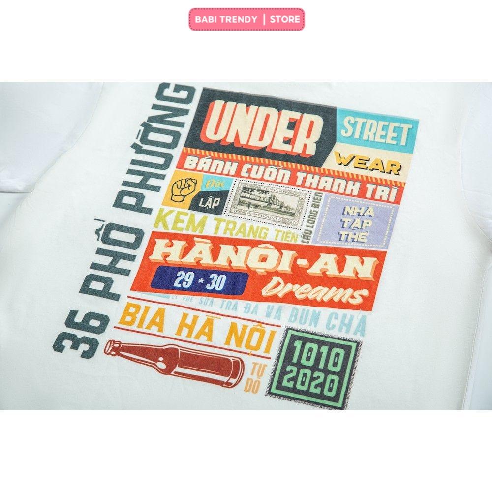 Áo Thun Tay Lỡ Hà Nội 36 phố phường áo phông Unisex Form Rộng Thoáng Chất Cotton - Babi Trendy ATC11