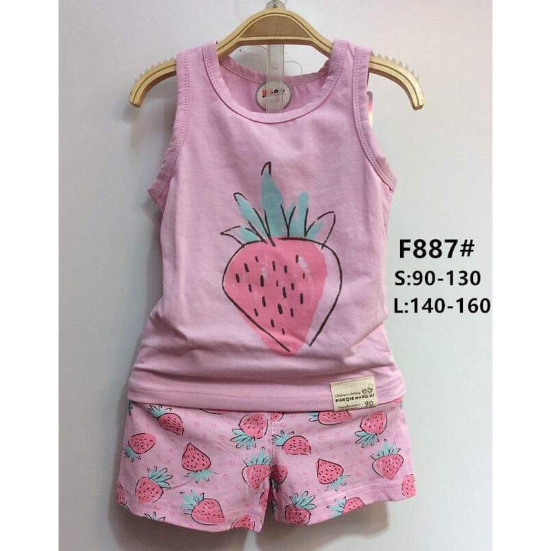 BG825 - Bộ FanQ ba lỗ bé gái size 90-130,140-160