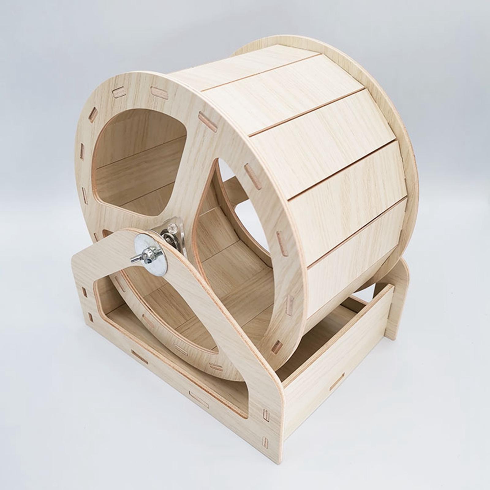 Wood Hamster Running Wheels, Small Pet Rotatory Jogging Wheel Hedgehog Chinchilla Round Rat Quiet Roller Hamster Exercise Wheel Accessories
