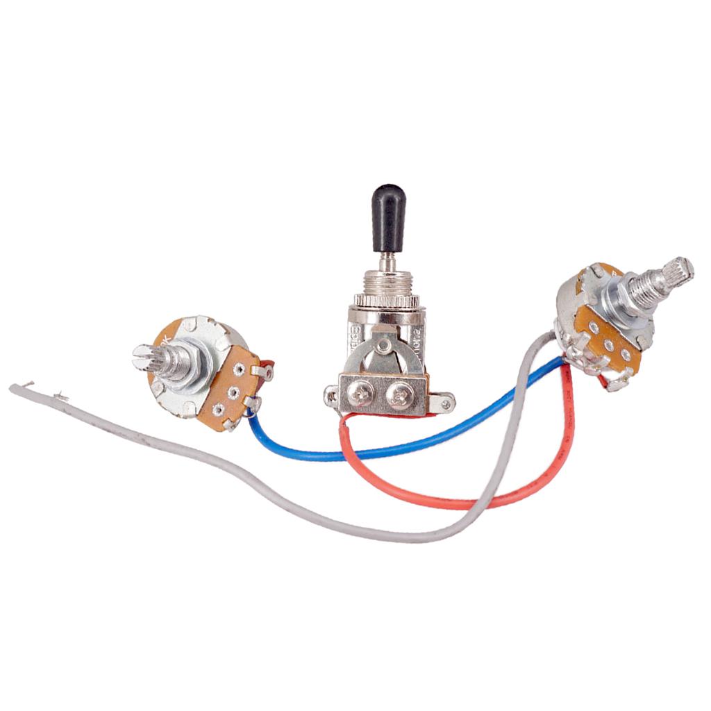 Electric Guitar Wiring Harness Prewired Kit 3 Way Toggle Switch 500K Pots