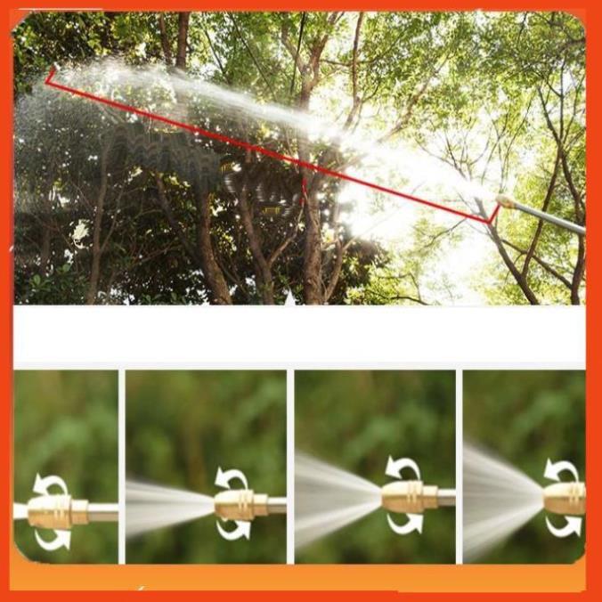 Bộ dây vòi xịt nước rửa xe, tưới cây . tăng áp 3 lần, loại 3m, 5m 206701-2Dđầu đồng, cút+ tặng đai