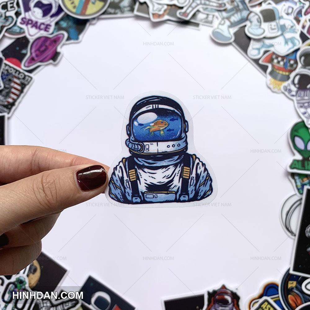 Sticker Phi Hành Gia - Astronaut - Dán Trang Trí - Chất Liệu PVC Cán Màng Chất Lượng Cao Chống Nước, Chống Nắng, Không Bong Tróc Phai Màu