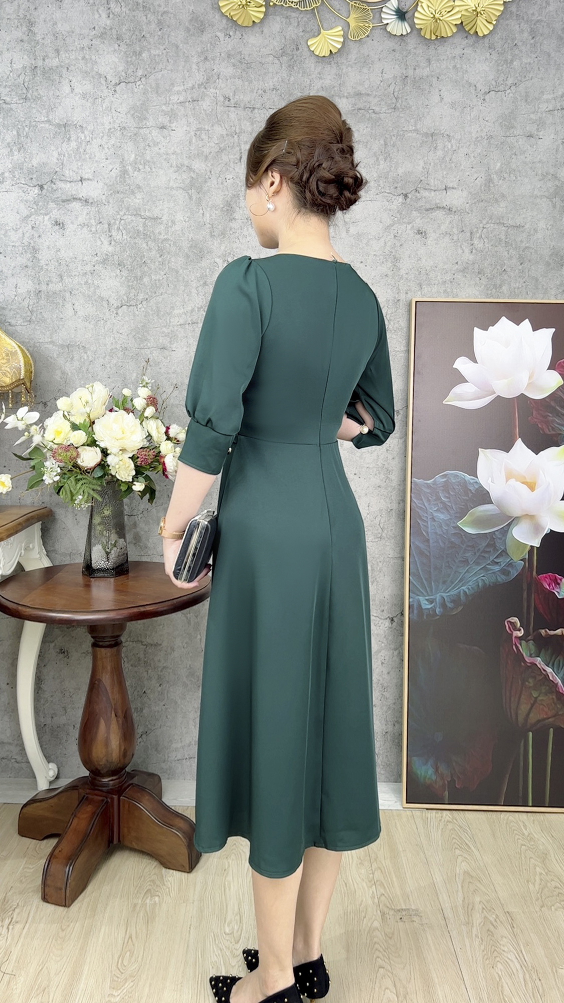 Đầm Quý Bà [ Linh Trà ] (TM 446) Trang Nhã Thanh Lịch Sang Trọng Đi Làm Đi Tiệc Cho Trung Niên U40