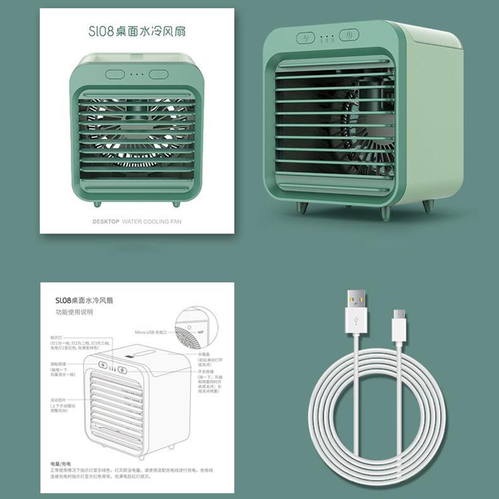 2X Portable Mini Air Cooler Personal Quiet USB Air Conditioner for