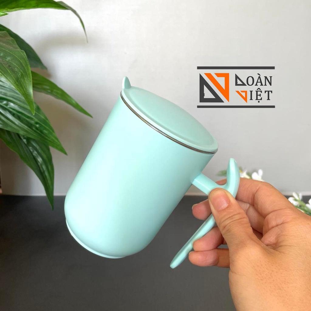 CA INOX SUS 304 CÓ NẮP- màu PASTEL sang trọng 400ml- CỐC UỐNG NƯỚC, TÁCH uống trà, cà phê - kiểu dáng hiện đại