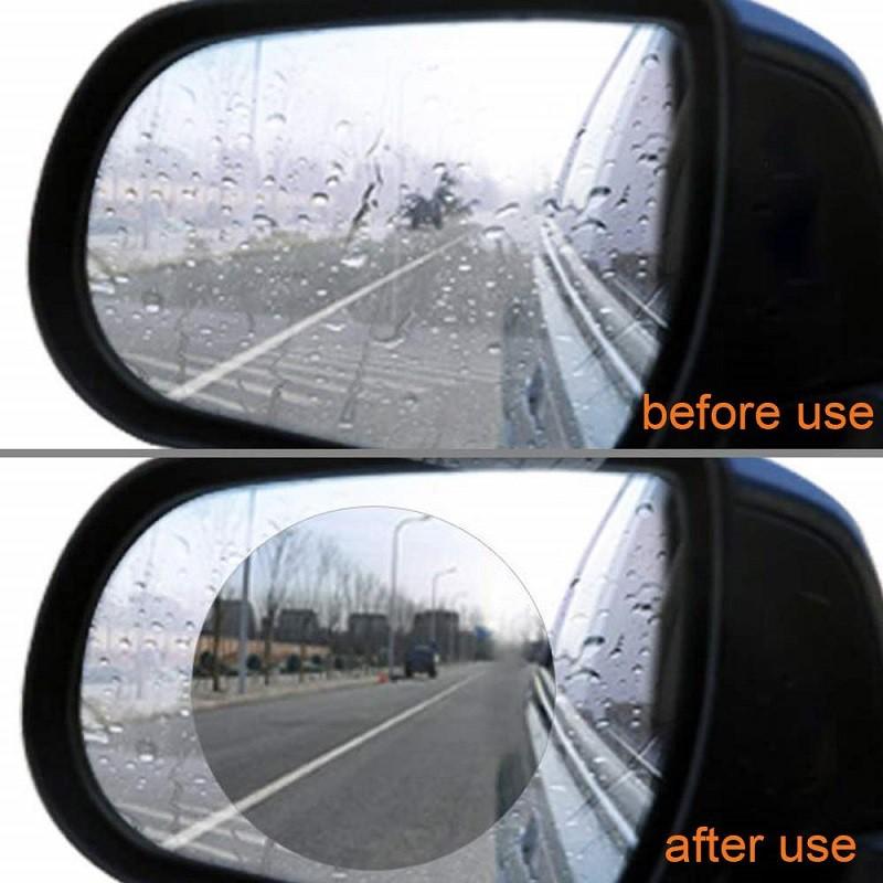 【Có hàng sẵn】2Pcs dán chống sương/nước và chói cho gương chiếu hậu xe hơi bảng PET có 2 kiểu lựa chọn kèm phụ kiện