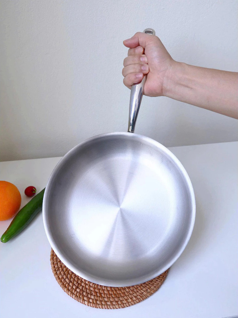 Chảo Inox Cạn Lòng Nanomax Seka 24cm SK8024 28cm SK8028 Đáy Từ 3 Lớp Công Nghệ Nano Nhiệt Lạnh - Hàng Chính Hãng