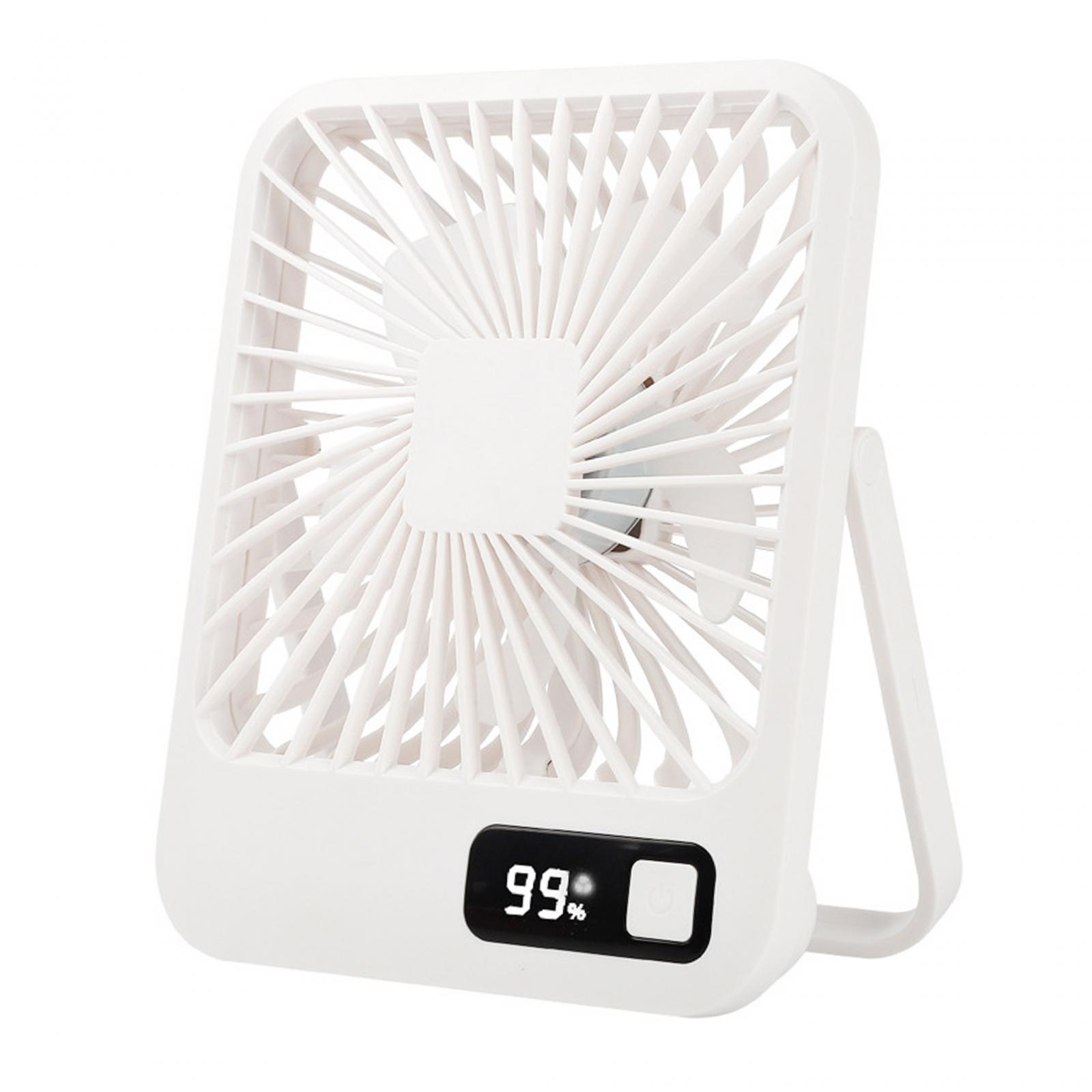 Small Desk Fan Portable Rechargeable 5 Speeds Mini Fan for Indoor Car Office