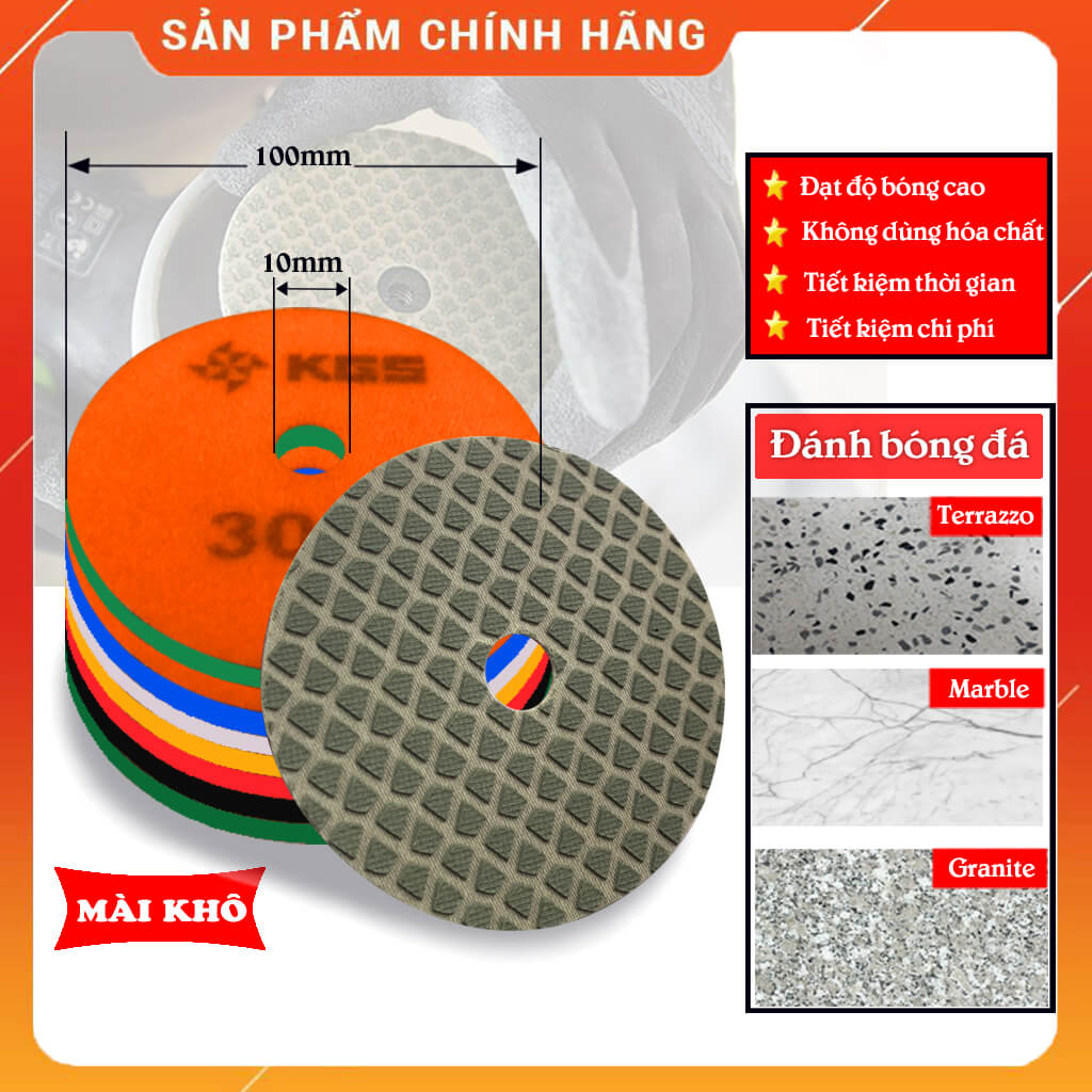 Đĩa mài, đánh bóng đá Marble, Granite KGS Swiflex XE, đạt bóng gương tự nhiên cao nhất, không sử dụng hóa chất