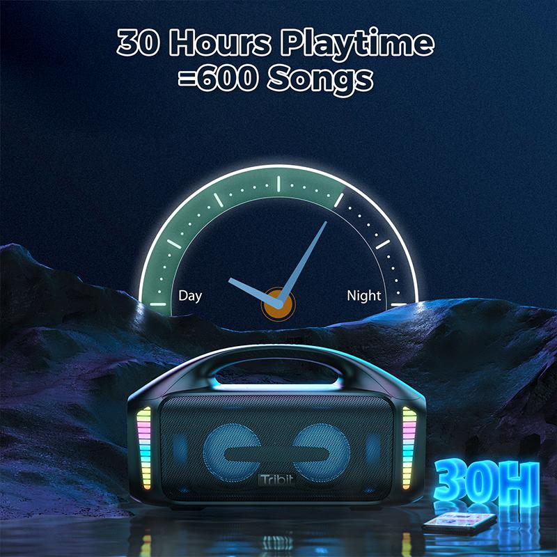 Tribit di động loa Bluetooth 90W Stormbox Blast IPX7 Waterproof Outdoor Party Camping Wirless Loa không dây 30 giờ Aux Color: Black