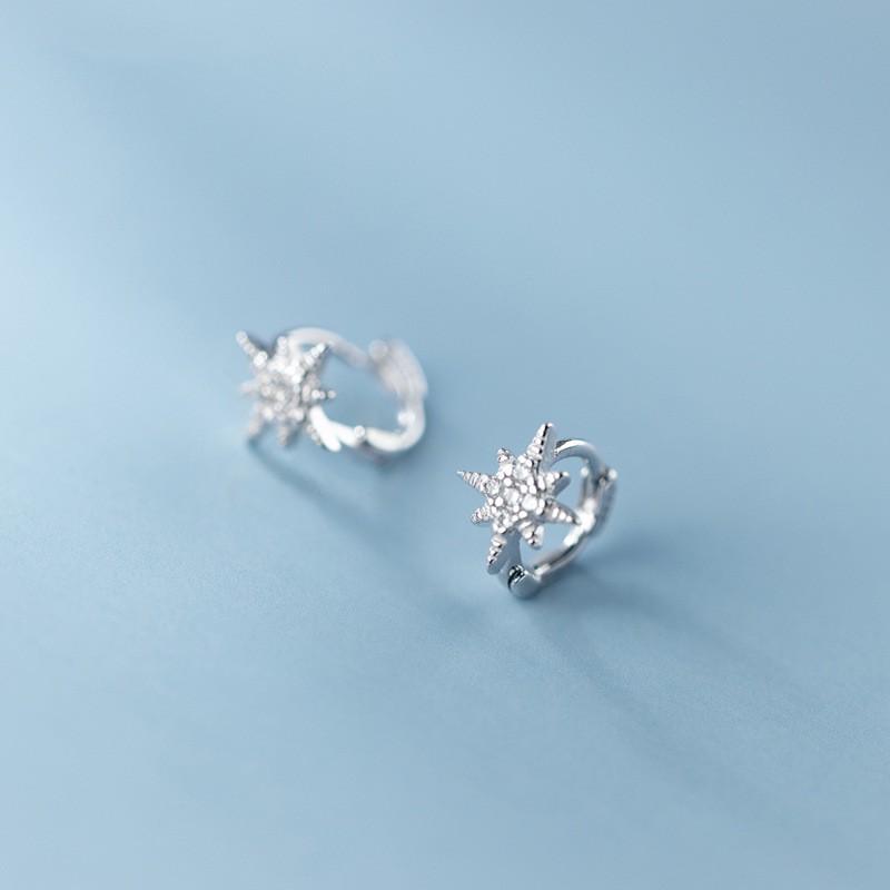 Khuyên tai bạc Ý s925 gắn sao biển nhỏ G6855 - AROCH Jewelry