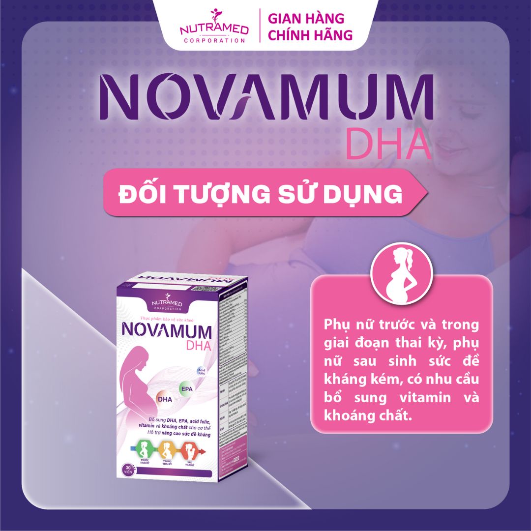 Viên uống Novamum DHA hỗ trợ bổ sung dưỡng chất cần thiết, tăng cường đề kháng (30 viên) - Nutramed
