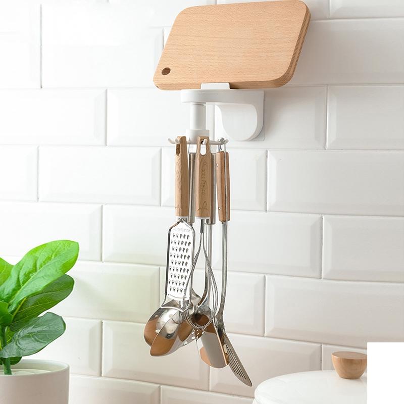 Móc treo đồ dùng làm bếp đa năng xoay được gắn tường