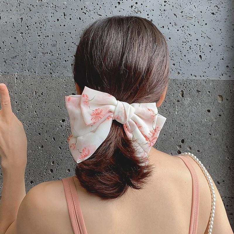 Kẹp tóc nơ nữ bản to xinh xắn phong cách Hàn Quốc; Phụ kiện tóc xinh; S13 - BONMIE