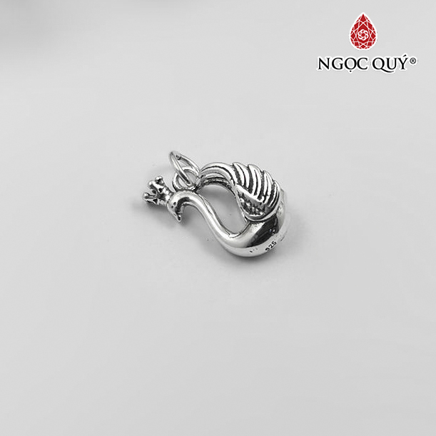 Charm bạc treo thiên nga đội vương miện - Ngọc Quý Gemstones
