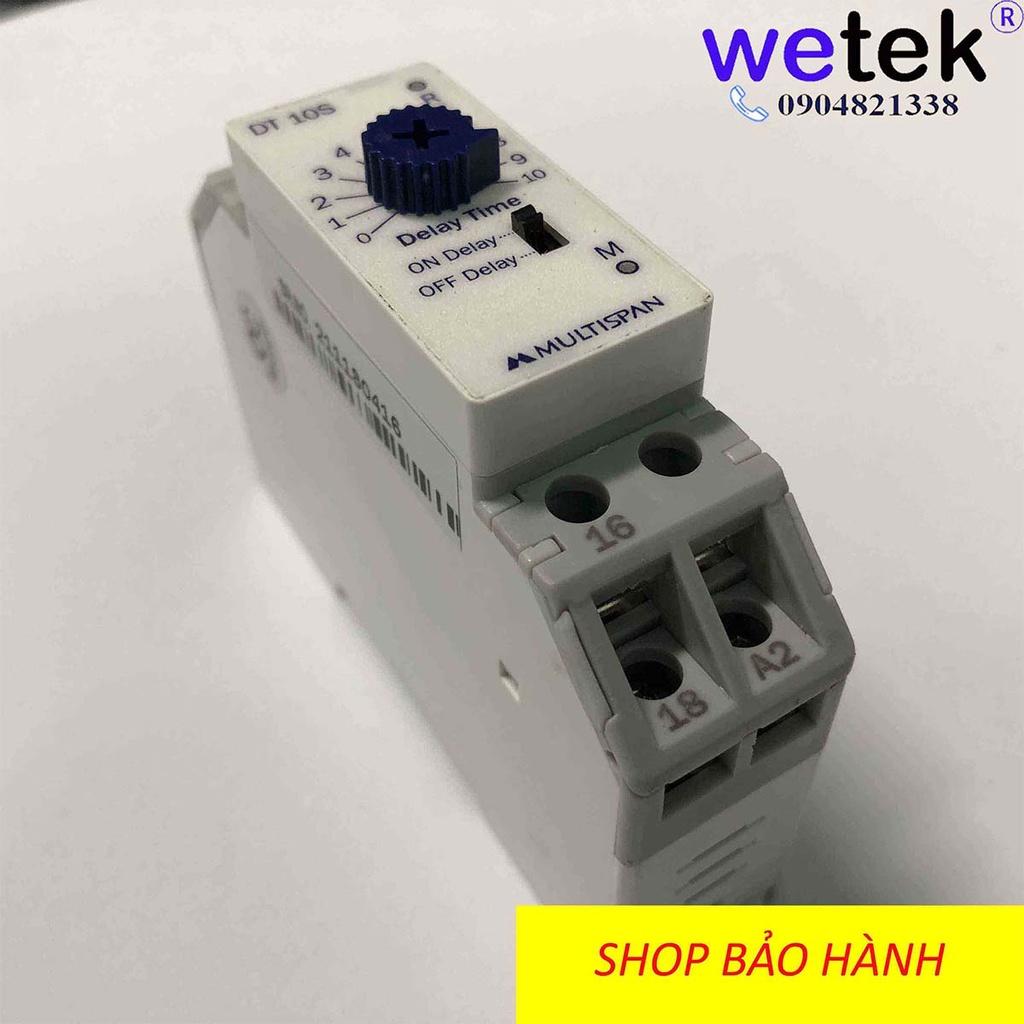 Rơ le thời gian Multispan Ấn Độ DT-10S DT-30S DT-60S DT-30M Timer đóng trễ mở trễ rẻ tốt 10s 30s 60s 30m nguồn 230Vac