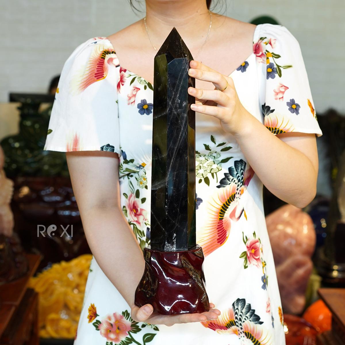 Trụ đá thạch anh đen 2,85kg - 43cm